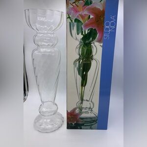 Vintage 17” Studio Nova Clear Elegant Clear Glass Vase/Votive Candle Holder USA